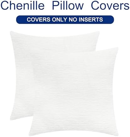 CaliTime Decorative Couch Throw Pillow Covers 20 X 20 Inches True White