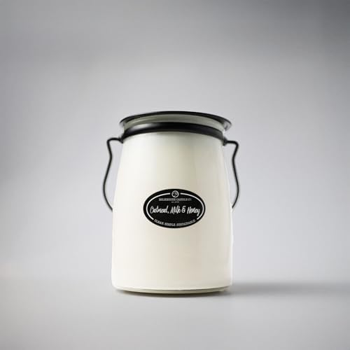 Milkhouse Oatmeal, Milk & Honey Soy Candle, 22 oz Butter Jar, 120+ Hr Burn