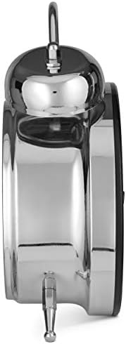 Bernhard Products Analog Alarm Clock Twin Bell 4" Silver Metal Extra Loud Quartz Battery Operated with Backlight Silent Non-Ticking for Bedside Desk Vintage Retro Antique Decorative Old School, Chrome