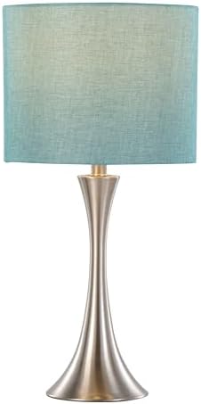 Grandview Gallery "24.25"" Brushed Nickel Table Lamp Set w/Turquoise Shade (ST90654)
