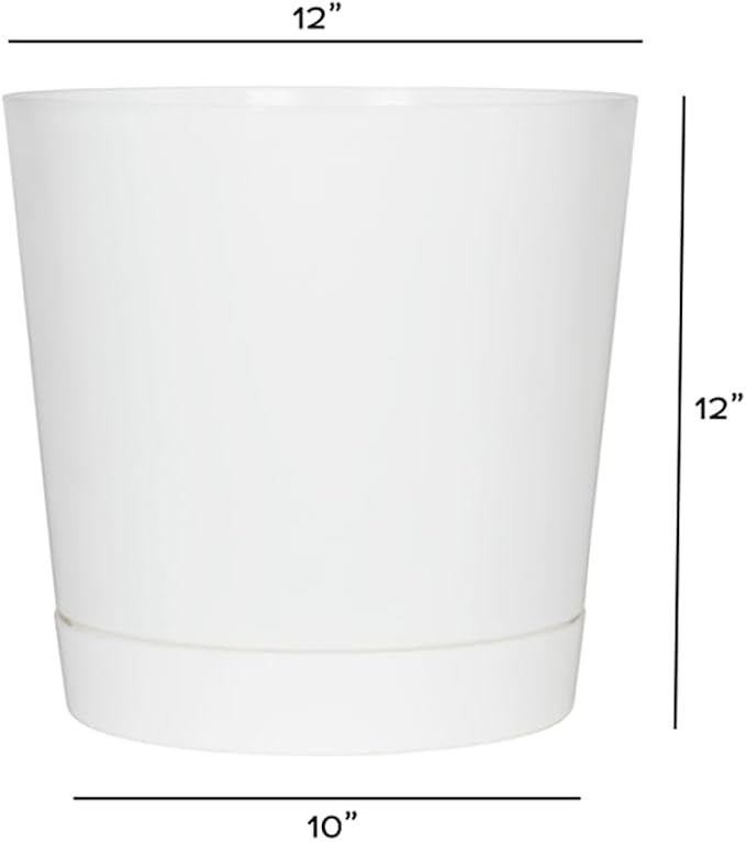 Novelty Majestic Full Depth Cylinder Pot, Glossy White, 12-Inch (10122)