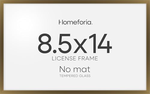 Homeforia 8.5x14 Bronze Marriage License Frame, High-End Metal, Glass