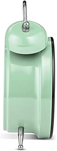 Bernhard Products Analog Alarm Clock 4" Twin Bell Green Silent Non-Ticking Quartz Battery Operated Extra Loud with Backlight for Bedside Table Vintage Retro Style, Decorative Desk Clocks (Pistachio)