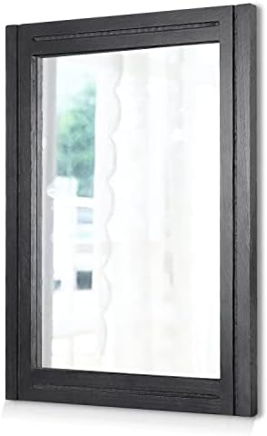 AAZZKANG Black Mirrors for Wall Rectangle Wood Framed Hanging Mirror | Decorative for Bedroom Living Room Bathroom Home Entryway