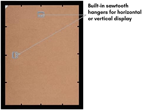 Americanflat 12x16 Picture Frame with Shatter-Resistant Glass - Set of 2 - Use as 8x12 Frame with Mat or Display 12x16 Photo Without Mat - Signature Collection - Picture Frames for Wall - Black