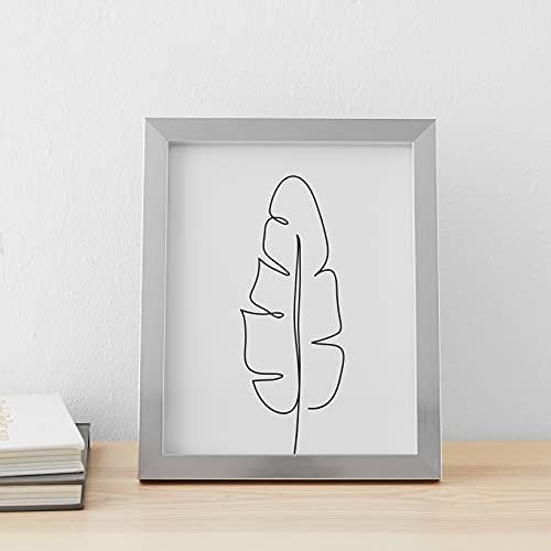 Amazon Basics Rectangular Photo Picture Frame Set, 8" x 10", Wall Hanging or Tabletop Display, Real Glass, Nickel, 2-Pack