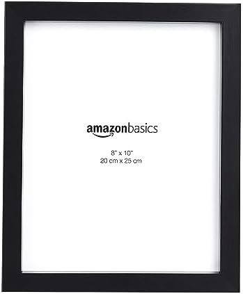 Amazon Basics Rectangular Photo Picture Frame, 8" x 10", Wall Hanging or Tabletop Display, Black, 2-Pack, Horizontal or Vertical