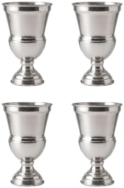 Serene Spaces Living Decorative Vase Urn, Vases for Centerpieces, Metal Vase Use for Home Decor, Wedding, Parties, Floral Arrangements (Large - Pack of 4 (Silver))