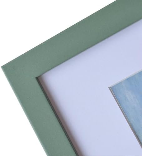 Muzilife Green 8x10 Wood Picture Frame with Mat, Real Glass Cover, 4 Pack