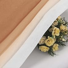 DWCN Faux Linen Ombre Sheer Curtains - Short Curtains Gradient Semi Voile Curtains for Kitchen and Living Room, Set of 2 Grommet Top Window Curtain Panels, W52 x L54 Inches, Burnt Ochre