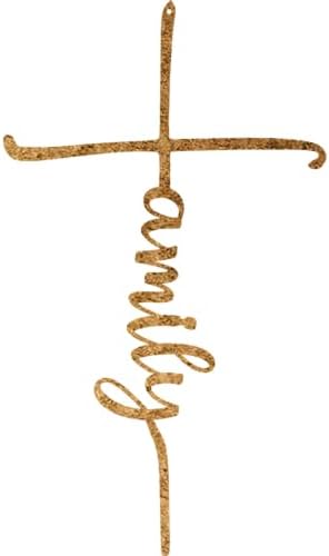 Family Cross Metal Wall Art - 10.5" X 18" - Black