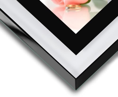 HIKWADERY 5x7 Picture Frames Black - Set of 4, HD Real Glass 5 by 7 Photo Frame for Tabletop Display, Wedding Birthday Mothers Day Gifts (5 x 7, Black)