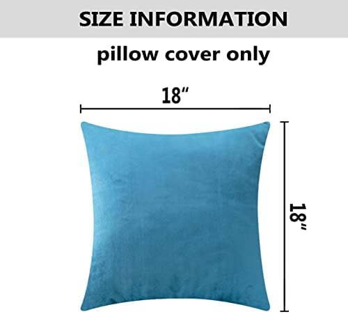 Home Brilliant Teal Pillow Covers Super Soft Square Velvet Blue Throw Pillows for Couch Girls Dorm Toddler, 18x18 inches, 45 x 45cm(2 Pieces), Turquoise