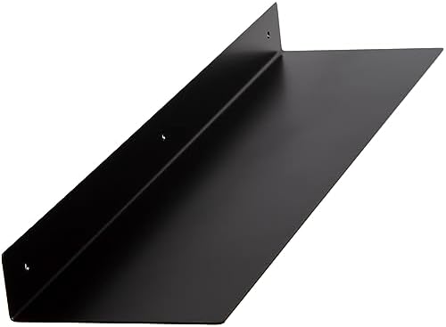 36x8 in Metal Floating Shelf Black Matte Wall Mounted - Made in The USA - Bedroom, Living Room, Bathroom, Kitchen