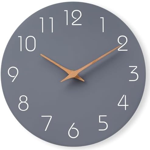 Mosewa Wall Clock 8" Battery Operated Silent Non-Ticking Simple Modern