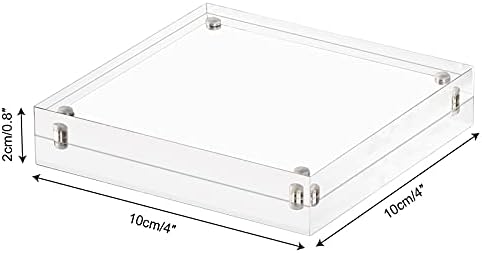 AMEITECH 4x4 Inch Acrylic Picture Frame, Clear Double Sided Block Acrylic Photo Frames, Desktop Frameless Magnetic Photo Frames