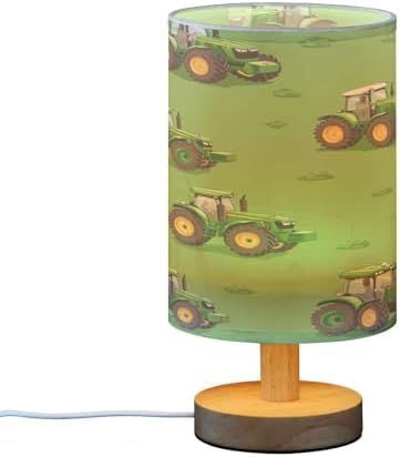 Tractors Green Truck Fram LED Table Lamp for Bedroom Bedside Lamp with USB Charging Ports Decor Nightstand for Living Room Reading Dorm Desk Home Office