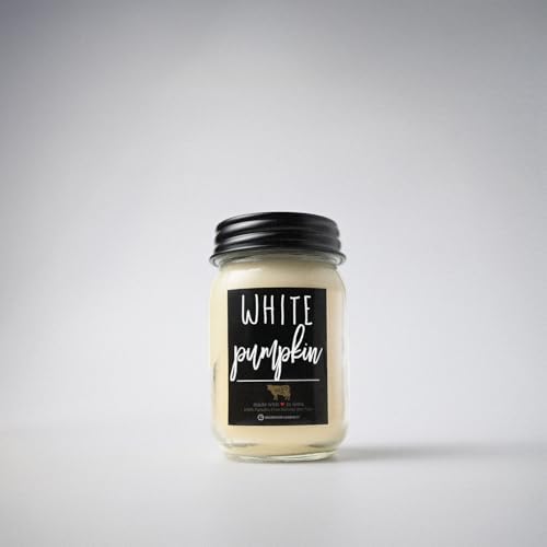 Milkhouse White Pumpkin Soy Candle, 13 oz Mason, 70+ Hr Burn