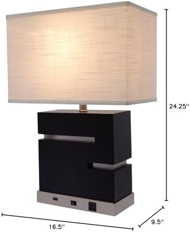 Aspen Creative 40115 24 1/4" High Transitional Wood Table Lamp, Off White, (16 1/2" + 91/2") Wide
