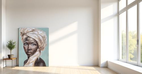 Yihui Arts African American Wall Art - Hand Painted Textured Canvas Print for Modern Contemporary Abstract Decor in Living Room, Bedroom, or Bathroom