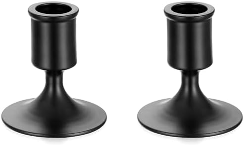 Sziqiqi Black Candlestick Candle Holders Set of 2 for Halloween Table Decor