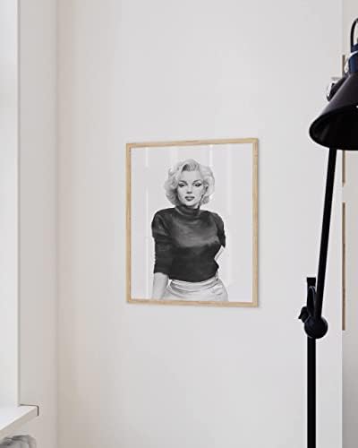 HAUS AND HUES Marilyn Monroe Poster Marilyn Monroe Wall Art Black and White Marilyn Monroe Pictures Monroe Decor Marilyn Monroe Wall Decor Wall Art Marilyn Monroe (24" x 36" Framed Beige)