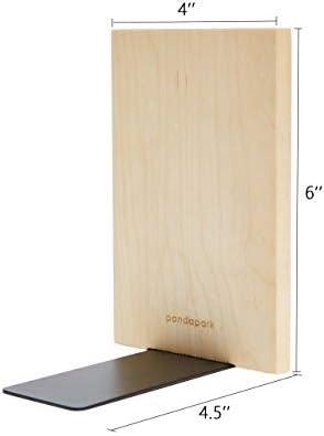Pandapark Wood Decorative Bookends,Non-Skid Bookend for Shelves,Heavy Duty Bookends,Book Stand for Books/CDs,1 Pair