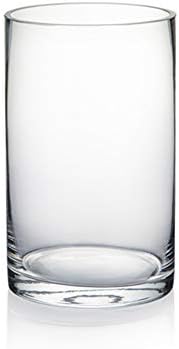WGVI Quality Thick Clear Cylinder Glass Vase, 3" W x 5" H, Floral Container, Glass Candle Holder, Flower Vases, Wedding Centerpiece, Table Top Home Décor Accent, in Bulk Wholesale, 12 Pieces