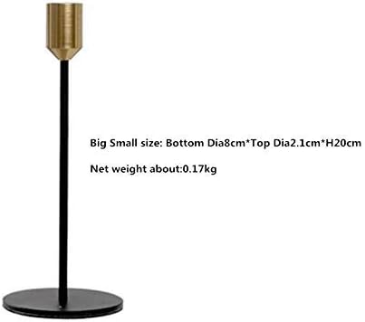 Set of 2 Brass Gold Candlestick Holders - Classic Taper Candle Holders for Wedding, Holiday Dinner Table, Vintage & Modern Home Decor (Gold & Black)