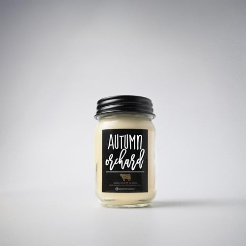 Milkhouse Autumn Orchard Soy Candle, 13 oz Mason Jar, 70+ Hr Burn