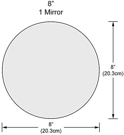 Dulles Glass 8 Inch Round Mirror, Frameless Circle Glass for Wedding Centerpiece & DIY Crafts, Flat Polished Edge