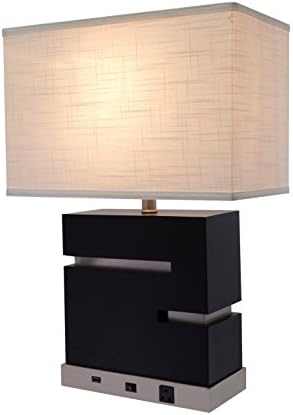 Aspen Creative 40115 24 1/4" High Transitional Wood Table Lamp, Off White, (16 1/2" + 91/2") Wide