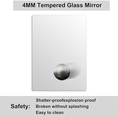 Bathroom Mirror for Over Sink 24x16 Inch Frameless Wall Mirror Rectangle