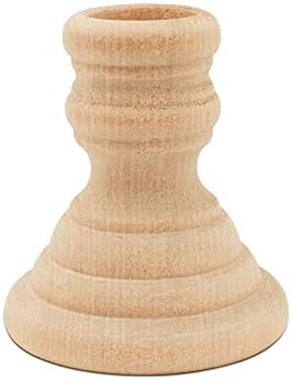 Unfinished Wood Country Candle Cups, 2-5/8 inch with 7/8 inch Taper Candle Hole, Pack of 25, by Woodpeckers