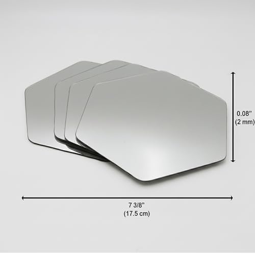 EVIDECO French Home Goods Small Decorative Wall Self Adhesive Shaped Mirrors - Set of 4