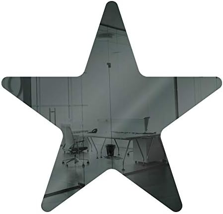 Marketing Holders Acrylic Mirror 6" Grey Star Flat DIY Smooth Edge Blank Plexiglass Tiles .118 3MM Thick Rounded Corners Decor for Holiday Events and Parties Nurseries Weddings Spas Salons