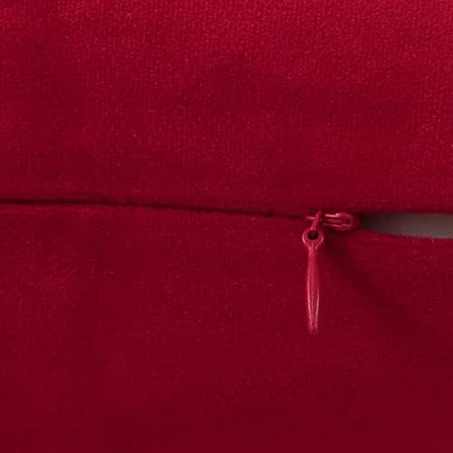 Jeneoo Comfy Soft Velvet Throw Pillow Cases for Sofa Couch, Decorative Solid Square Cushion Covers for Bedroom Car (Santa Red, 18 x 18 Inches, 2 Pieces)