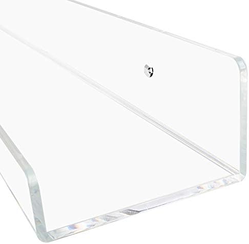 Weiai Clear Acrylic Shelves 15" Floating Wall Mount Ledge Display Bookshelf 6Pack