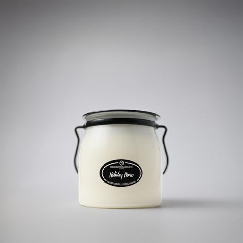 Milkhouse Holiday Home Soy Candle, 16 oz Butter Jar, 65+ Hr Burn