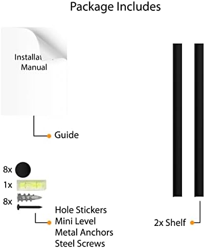 Wallniture Denver 60" Picture Ledge Shelf Set of 2 for Living Room Decor, Black Long Floating Shelves for Dining Room, Hallway, Bedroom Wall Decor