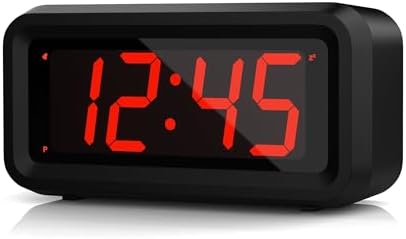 Alarm Clock,1.2'' LED,Cordless,Battery Operated,3-Level Brightness,12/24Hr