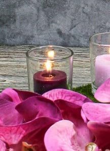 Set of 144 Richland Votive Candles Purple Unscented and 144 Clear Glass Eastland Votive Holders