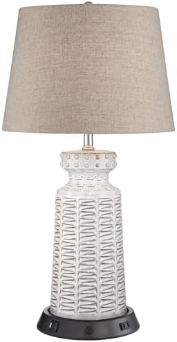 Helene 26" Tall Table Lamp Ceramic Dimmable USB Workstation Base