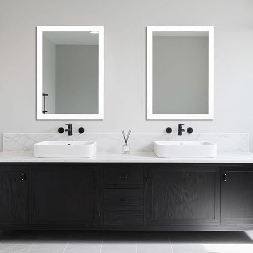 Bathroom Mirror for Over Sink 36x24 Inch Rectangular Wall Mirror, White | Framed Wall Mounted Mirror, Hangs Horizontally or Vertically for Vanity, Entryway, Restroom