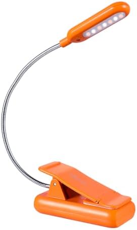 VAVOFO Rechargeable Book Light, Blue Light Blocking, Amber 1600K Clip On Reading Light, Eye Care 7 LEDs Kids Book Light for Reading in Bed with Power Indicator for Bookworms (Neon Orange)