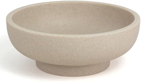 YMXYJM Decorative Resin Bowl, Large Fruit Bowl, Artificial Stone Beige