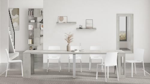 Mobili Fiver, Set of 2 First Picture Shelves, 23.62 in, Concrete Effect, Grey, Made in Italy