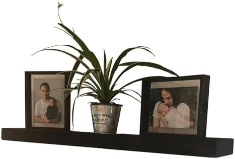 Joel’s Antiques 30 Inch Wooden Floating Shelves for Wall - 30x6x2 in - Made of Natural Wood - Short Heavy Duty Rustic Wall Shelves for Bedroom - Bathroom Shelf, Laundry Room Floating Storage - Black