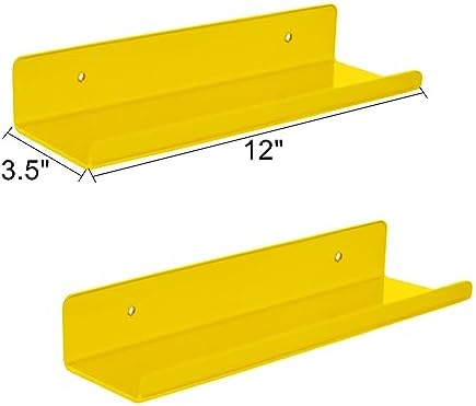 ROYALITA 2-Pack Small Acrylic Shelves Wall Mounted, 12 in Display Shelves