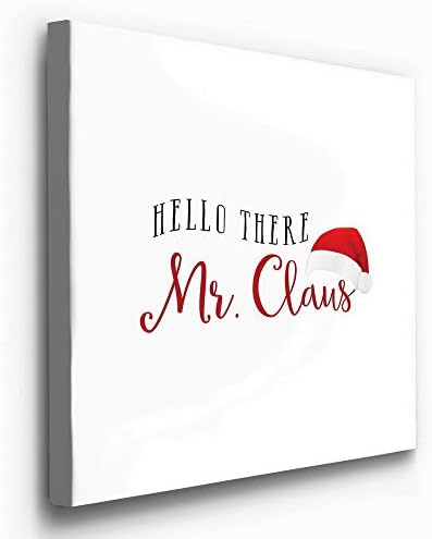 Renditions Gallery Canvas Wall Art for Christmas Decorations Hello there Mr. Santa Claus Hat Abstract Artwork for Living Room Home Kitchen Wall Decor - 32"X32" LT05